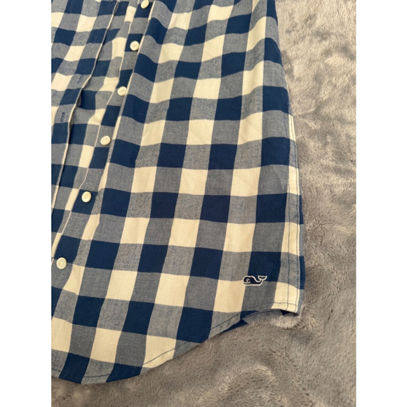 Vineyard Vines Women’s Performance Blue and White Plaid Full Button Up 00 - Picture 6 of 8